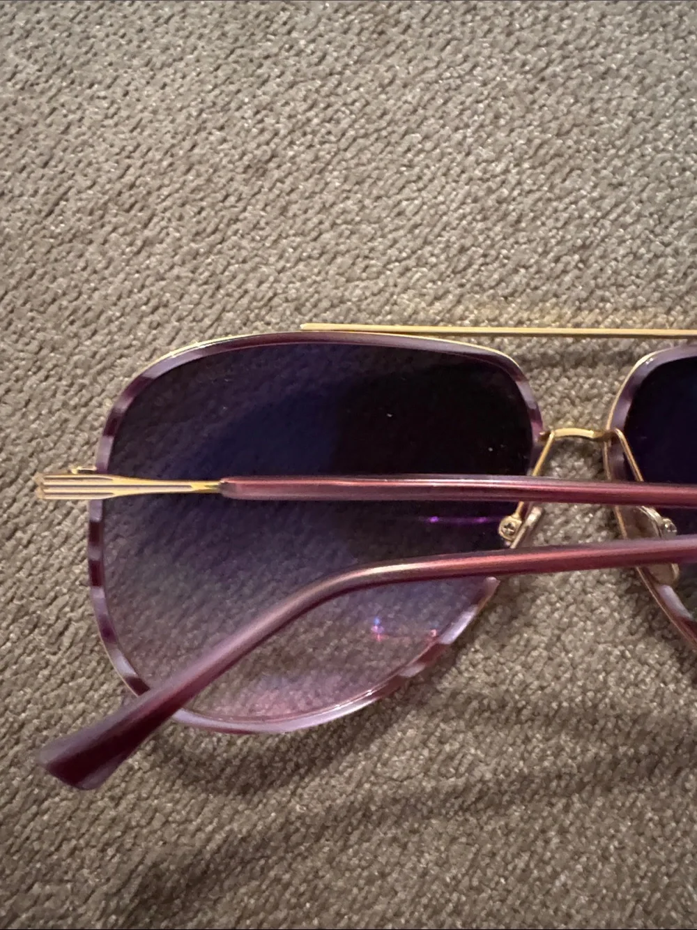 DITA Condor Two Purple Gradient Aviator Sunglasses with Gold Bridge